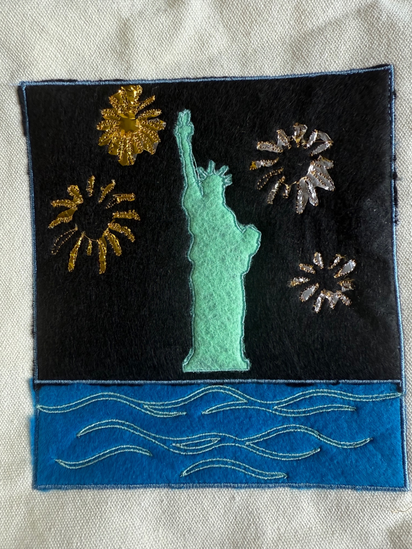 Liberty, With Fireworks